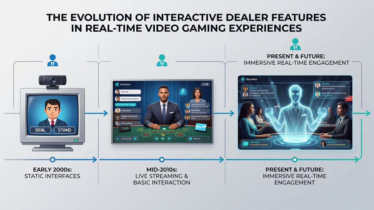 Modern interactive dealer station featuring augmented overlays, player chat displays, and multi-touch controls used during live sessions
